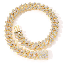 Blingbling Hip Hop Gold Silber Halskette Schmuck, Kupfer mit Zirkon vereist kubanische Gliederkette Halskette Schmuck Geschenk Männer Frauen